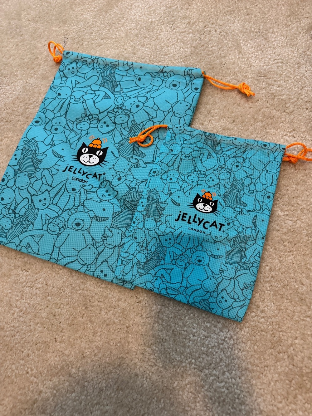 2 of Jellycat dust bag small and large size